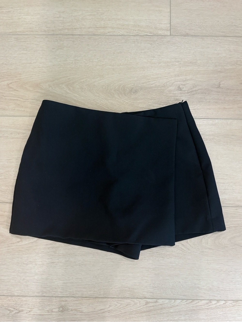 Zara Black Asymmetric Wrap Skort